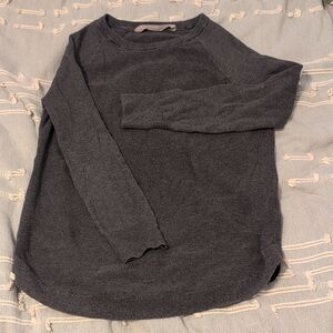 Athleta Charcoal Crew Neck Long Sleeve Shirt Size XXS